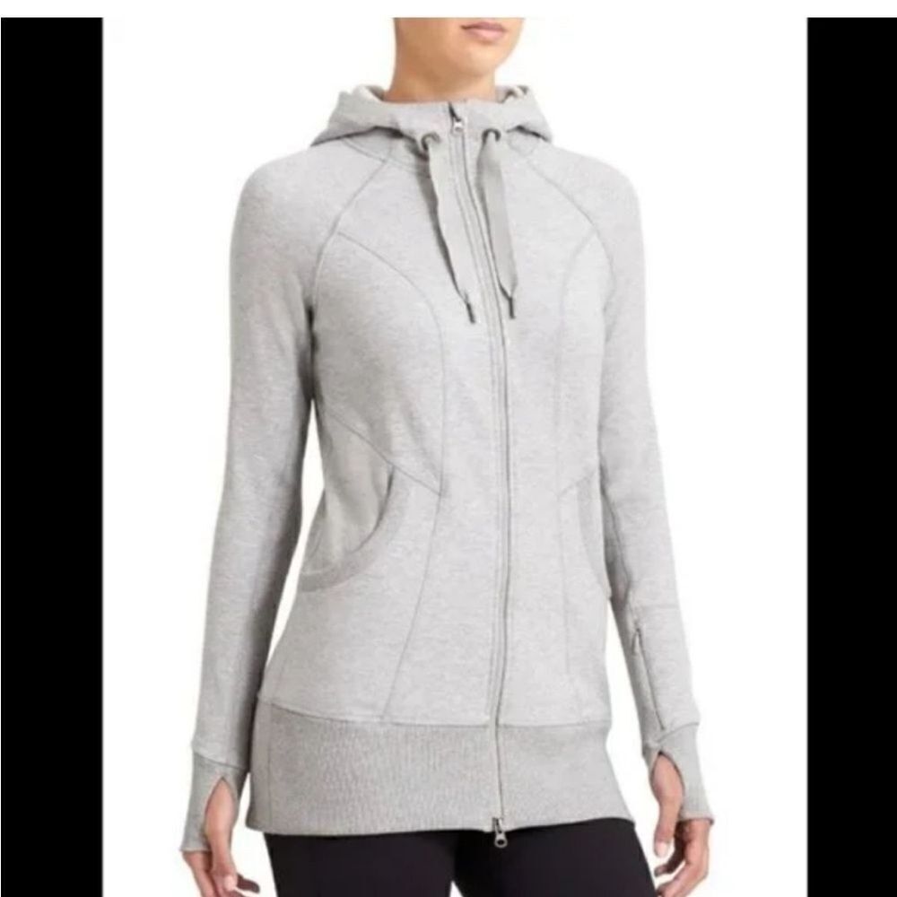 ATHLETA SLUB STRENGTH HOODIE GRAY SIZE SMALL
